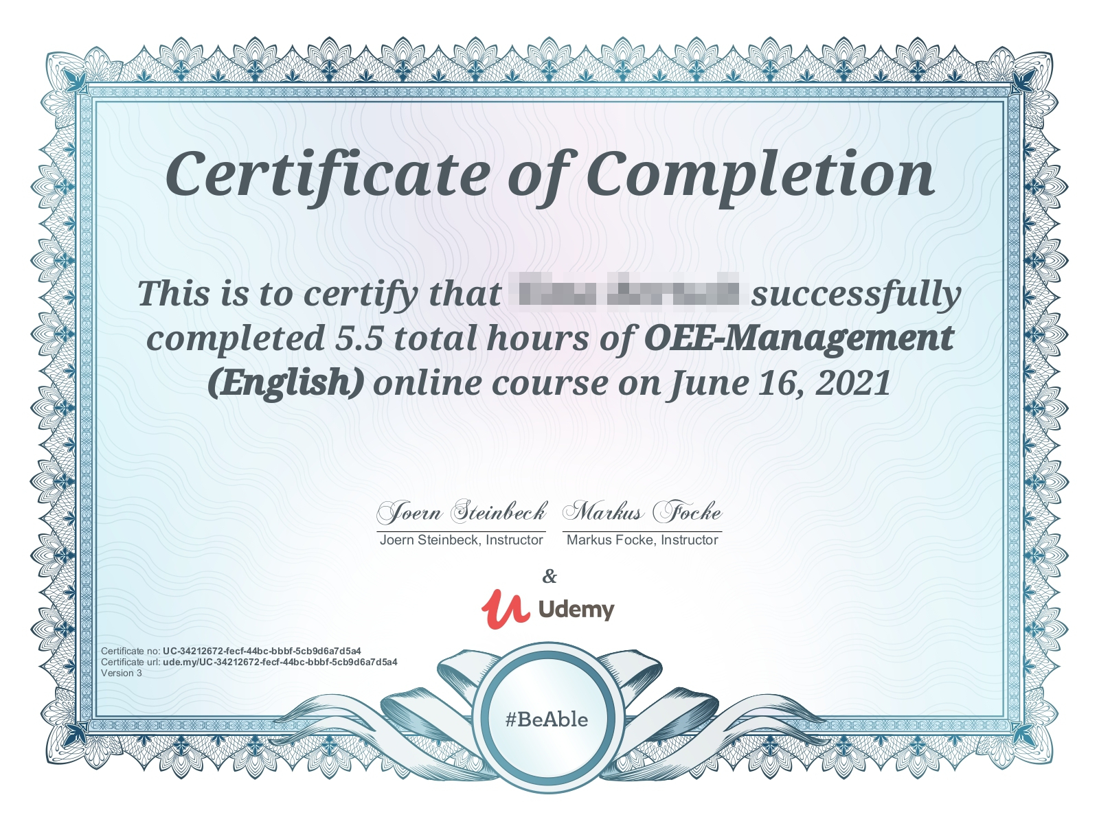 Online Udemy Course OEE-Management Available In English – Oee.ai